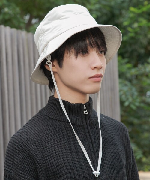 SENSE OF PLACE by URBAN RESEARCH(センスオブプレイスバイアーバンリサーチ)の「キルティングコードバケットハット(ハット・メンズ・IVORY/BLACK/KHAKI・one)」の6枚目の写真