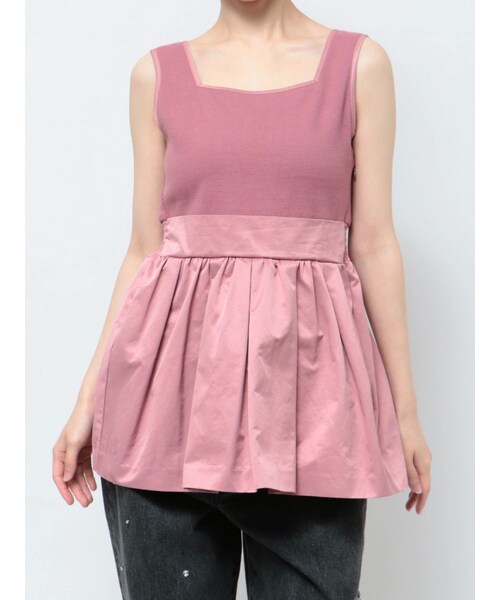 CALNAMUR（カルナムール）の「BACK RIBBON PEPLUM TOPS/バックリボンペプラムトップス（Tシャツ/カットソー・レディース・ブラック/ピンク/ベージュ・F）」の18枚目の写真