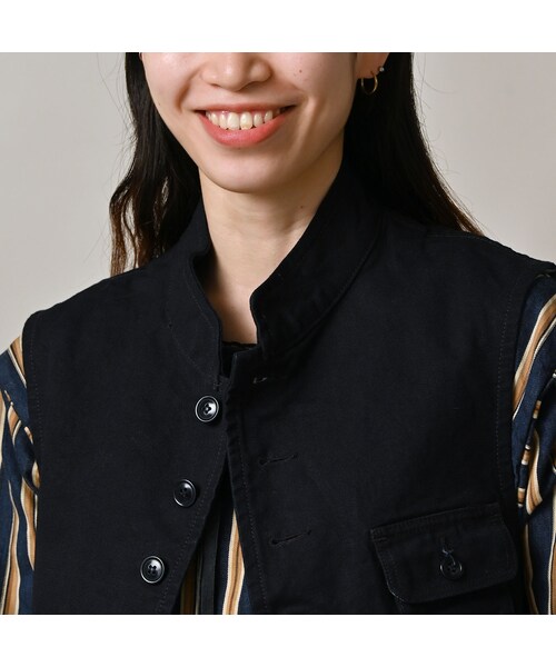 45R（フォーティファイブアール）の「高密度ダックの908ハンティングベスト（インディゴ）（ジャケット/アウター・レディース・73-インディゴ・01-XS/02-S/03-M/04-L）」の11枚目の写真