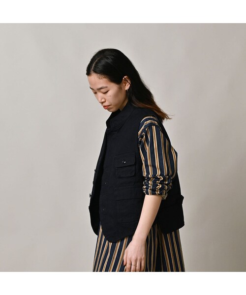 45R（フォーティファイブアール）の「高密度ダックの908ハンティングベスト（インディゴ）（ジャケット/アウター・レディース・73-インディゴ・01-XS/02-S/03-M/04-L）」の6枚目の写真