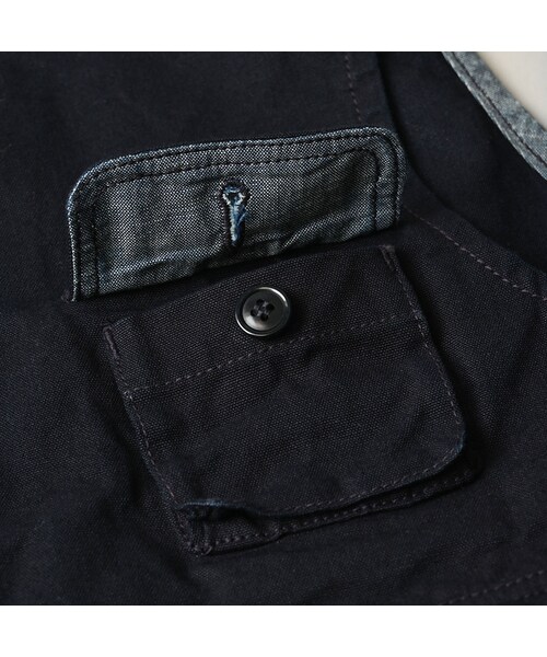 45R（フォーティファイブアール）の「高密度ダックの908ハンティングベスト（インディゴ）（ジャケット/アウター・レディース・73-インディゴ・01-XS/02-S/03-M/04-L）」の19枚目の写真