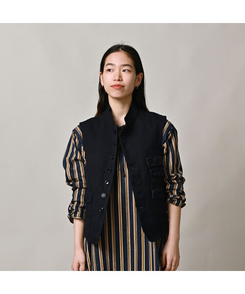 45R（フォーティファイブアール）の「高密度ダックの908ハンティングベスト（インディゴ）（ジャケット/アウター・レディース・73-インディゴ・01-XS/02-S/03-M/04-L）」の5枚目の写真