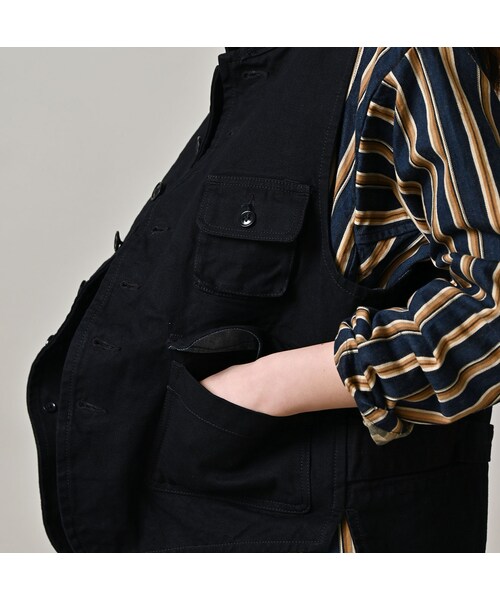 45R（フォーティファイブアール）の「高密度ダックの908ハンティングベスト（インディゴ）（ジャケット/アウター・レディース・73-インディゴ・01-XS/02-S/03-M/04-L）」の12枚目の写真