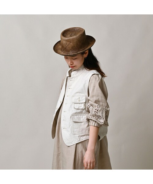 45R（フォーティファイブアール）の「高密度ダックの908ハンティングベスト（ジャケット/アウター・レディース・06-アンティークホワイト・01-XS/02-S/03-M/04-L）」の6枚目の写真