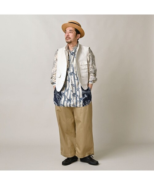 45R（フォーティファイブアール）の「高密度ダックの908ハンティングベスト（ジャケット/アウター・レディース・06-アンティークホワイト・01-XS/02-S/03-M/04-L）」の4枚目の写真