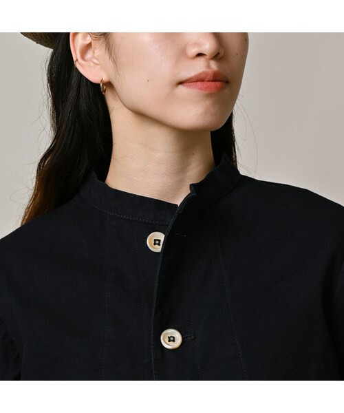 45R（フォーティファイブアール）の「高密度ダックのプティカバーオール（インディゴ）（ジャケット/アウター・レディース・73-インディゴ・02-M/03-L）」の7枚目の写真