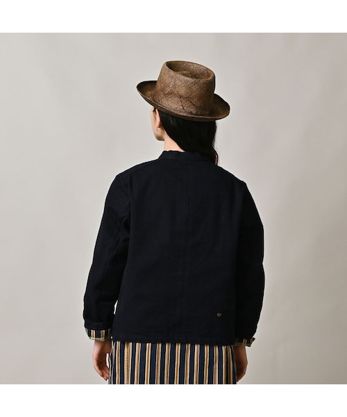 45R（フォーティファイブアール）の「高密度ダックのプティカバーオール（インディゴ）（ジャケット/アウター・レディース・73-インディゴ・02-M/03-L）」の6枚目の写真