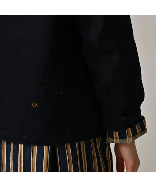 45R（フォーティファイブアール）の「高密度ダックのプティカバーオール（インディゴ）（ジャケット/アウター・レディース・73-インディゴ・02-M/03-L）」の9枚目の写真