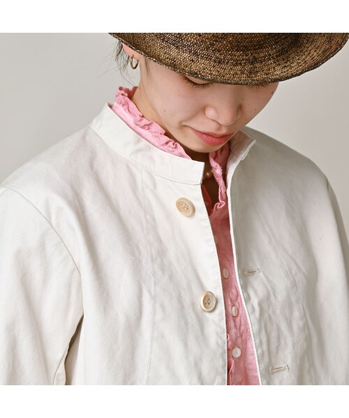 45R（フォーティファイブアール）の「高密度ダックのプティカバーオール（ジャケット/アウター・レディース・06-アンティークホワイト・02-M/03-L）」の8枚目の写真