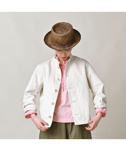 45R（フォーティファイブアール）の「高密度ダックのプティカバーオール（ジャケット/アウター・レディース・06-アンティークホワイト・02-M/03-L）」の4枚目の写真