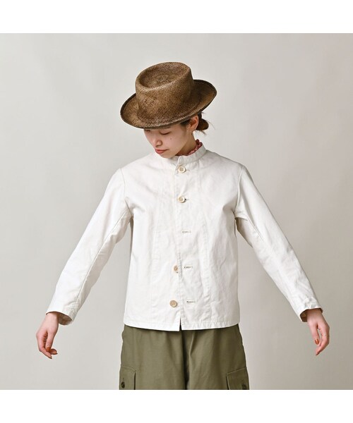 45R（フォーティファイブアール）の「高密度ダックのプティカバーオール（ジャケット/アウター・レディース・06-アンティークホワイト・02-M/03-L）」の7枚目の写真