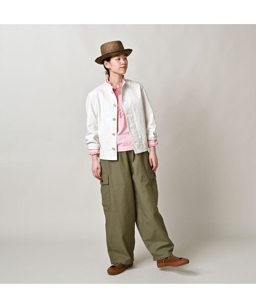 45R（フォーティファイブアール）の「高密度ダックのプティカバーオール（ジャケット/アウター・レディース・06-アンティークホワイト・02-M/03-L）」の3枚目の写真