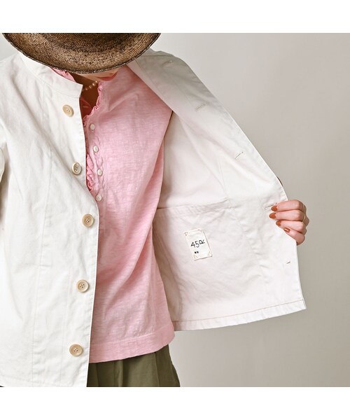 45R（フォーティファイブアール）の「高密度ダックのプティカバーオール（ジャケット/アウター・レディース・06-アンティークホワイト・02-M/03-L）」の11枚目の写真