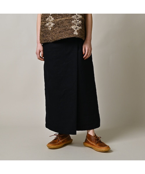 45R（フォーティファイブアール）の「高密度ダックのラップスカート（インディゴ）（スカート・レディース・73-インディゴ・02-M/03-L）」の4枚目の写真