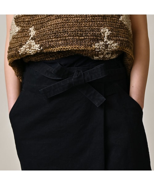 45R（フォーティファイブアール）の「高密度ダックのラップスカート（インディゴ）（スカート・レディース・73-インディゴ・02-M/03-L）」の7枚目の写真