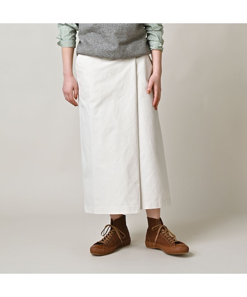 45R（フォーティファイブアール）の「高密度ダックのラップスカート（スカート・レディース・06-アンティークホワイト・02-M/03-L）」の4枚目の写真