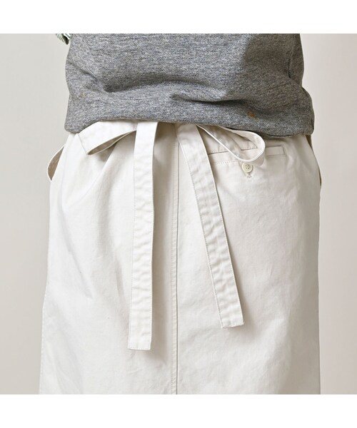 45R（フォーティファイブアール）の「高密度ダックのラップスカート（スカート・レディース・06-アンティークホワイト・02-M/03-L）」の9枚目の写真