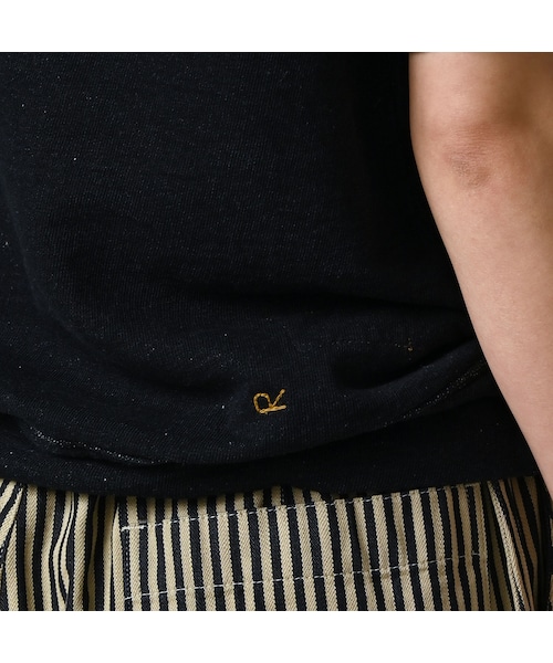 45R（フォーティファイブアール）の「ガーゼ裏毛のロゴdeプティスウェット（インディゴ）（トップス・レディース・73-R45/94-影色納戸・02-M/03-L）」の12枚目の写真