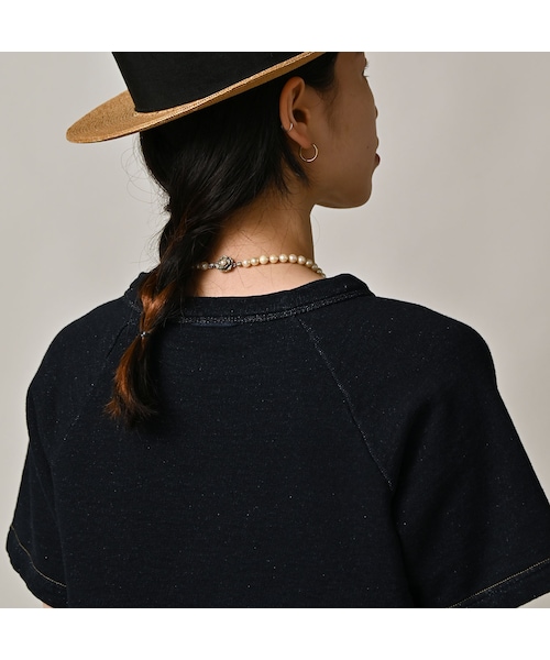 45R（フォーティファイブアール）の「ガーゼ裏毛のロゴdeプティスウェット（インディゴ）（トップス・レディース・73-R45/94-影色納戸・02-M/03-L）」の11枚目の写真