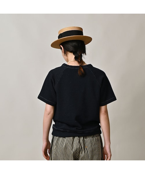 45R（フォーティファイブアール）の「ガーゼ裏毛のロゴdeプティスウェット（インディゴ）（トップス・レディース・73-R45/94-影色納戸・02-M/03-L）」の7枚目の写真