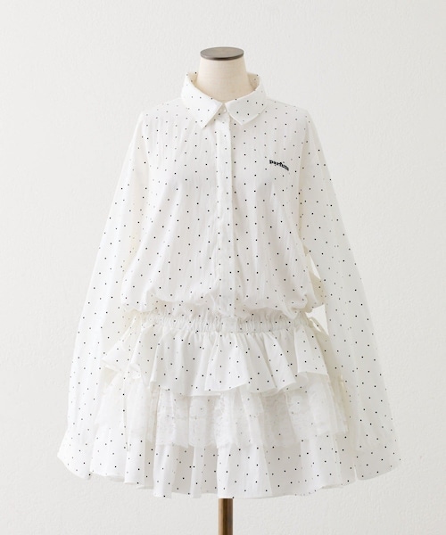 one after another NICE CLAUP(ワンアフターアナザーナイスクラップ)の「肩あきティアードシャツワンピ(トップス・レディース・ブルー系その他/グレー系その他/ホワイト系その他・FREE)」の2枚目の写真