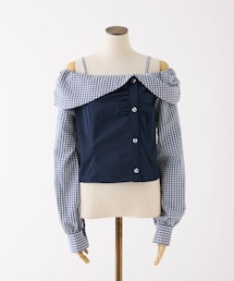one after another NICE CLAUP | レースアップオフショルブラウス(トップス)