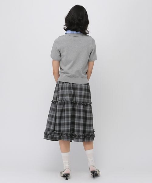 ALAND（エーランド）の「3.3 Field Trip／フリルティアードミディスカート（スカート・ホワイト×ブラックチェック(01)/グレー×ブラックチェック(02)・F）」の12枚目の写真