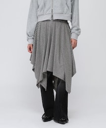 ALAND | 3.3 Field Trip／ボーダーアシメヘムミディスカート