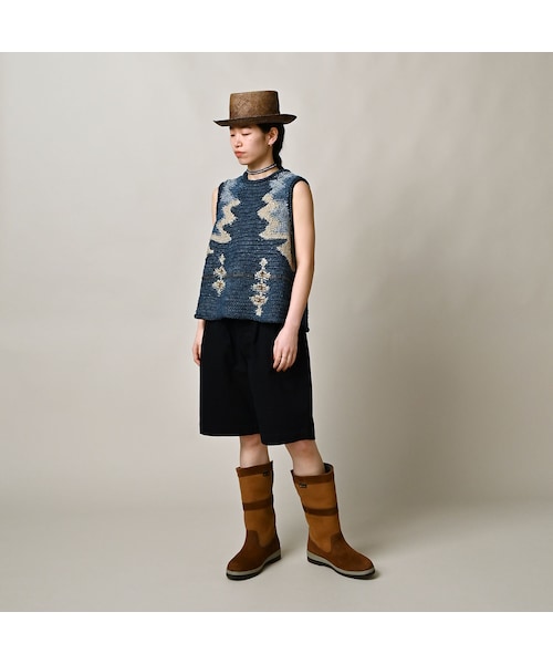 45R(フォーティファイブアール)の「ラグジャカードのキャミ(藍ベース)(トップス・レディース・75-藍ベース・00-フリー)」の3枚目の写真