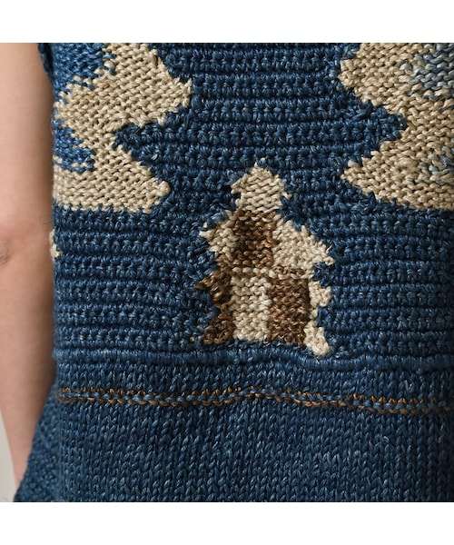 45R(フォーティファイブアール)の「ラグジャカードのキャミ(藍ベース)(トップス・レディース・75-藍ベース・00-フリー)」の10枚目の写真