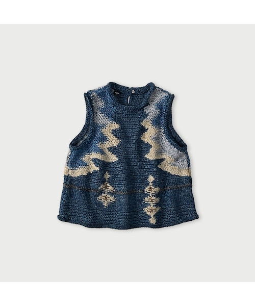 45R(フォーティファイブアール)の「ラグジャカードのキャミ(藍ベース)(トップス・レディース・75-藍ベース・00-フリー)」の1枚目の写真