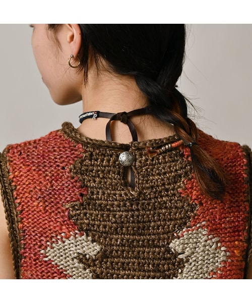 45R（フォーティファイブアール）の「ラグジャカードのキャミ（トップス・レディース・83-茶ベース・00-フリー）」の9枚目の写真