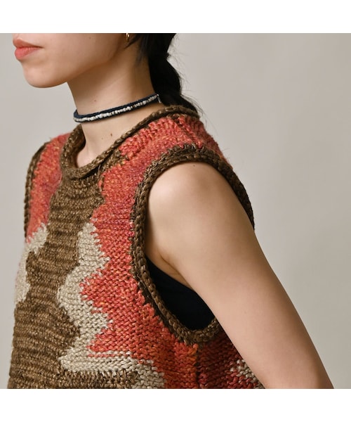 45R（フォーティファイブアール）の「ラグジャカードのキャミ（トップス・レディース・83-茶ベース・00-フリー）」の8枚目の写真