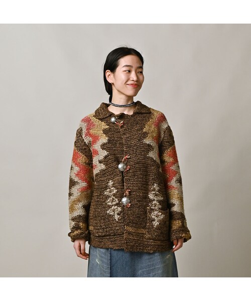 45R（フォーティファイブアール）の「ラグジャカードの908ランチジャケット（トップス・レディース・83-茶ベース・02-S）」の9枚目の写真