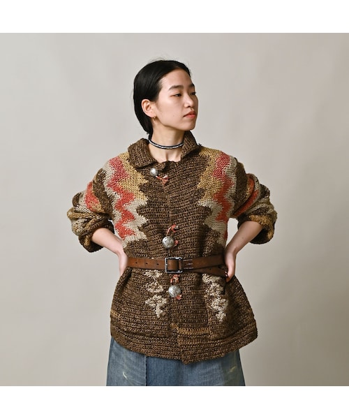 45R（フォーティファイブアール）の「ラグジャカードの908ランチジャケット（トップス・レディース・83-茶ベース・02-S）」の6枚目の写真