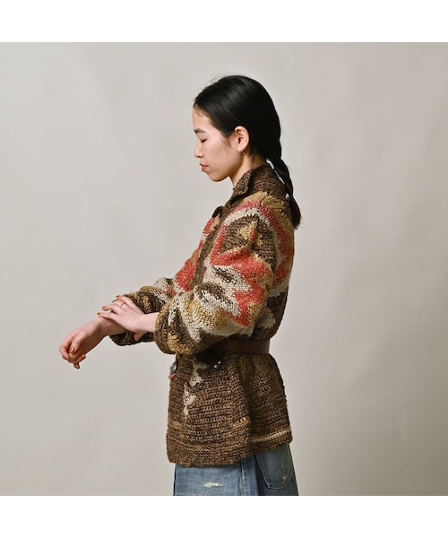 45R（フォーティファイブアール）の「ラグジャカードの908ランチジャケット（トップス・レディース・83-茶ベース・02-S）」の7枚目の写真