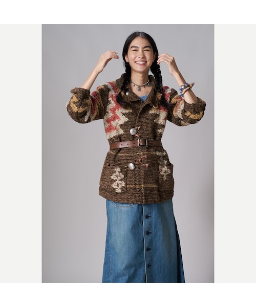 45R（フォーティファイブアール）の「ラグジャカードの908ランチジャケット（トップス・レディース・83-茶ベース・02-S）」の3枚目の写真