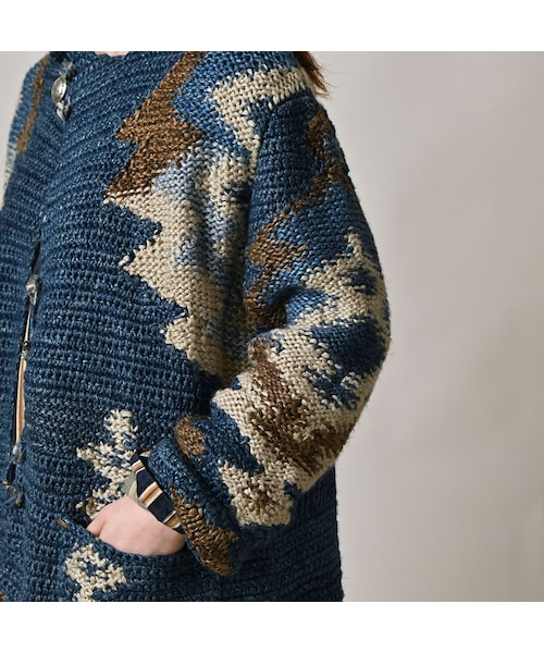 45R（フォーティファイブアール）の「ラグジャカードの908ランチジャケット（藍ベース）（トップス・レディース・75-藍ベース・02-S）」の9枚目の写真