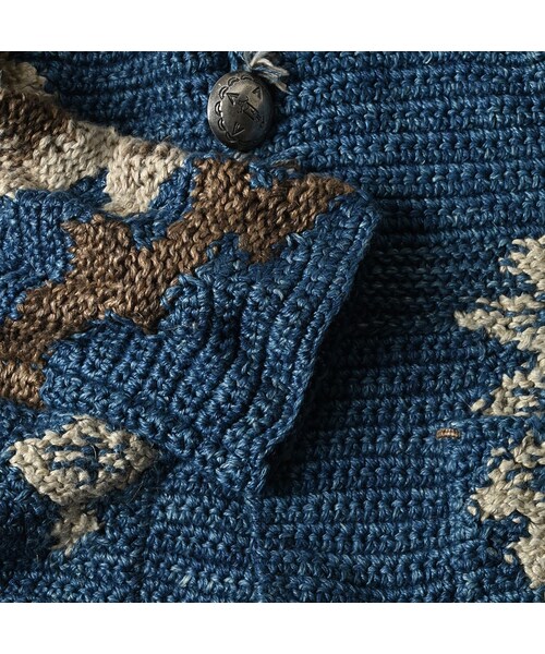 45R（フォーティファイブアール）の「ラグジャカードの908ランチジャケット（藍ベース）（トップス・レディース・75-藍ベース・02-S）」の16枚目の写真