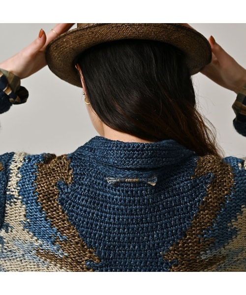 45R（フォーティファイブアール）の「ラグジャカードの908ランチジャケット（藍ベース）（トップス・レディース・75-藍ベース・02-S）」の11枚目の写真