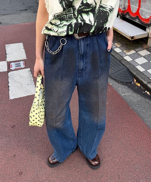 CIAOPANIC（チャオパニック）の「ワンタックストレートデニムパンツ
