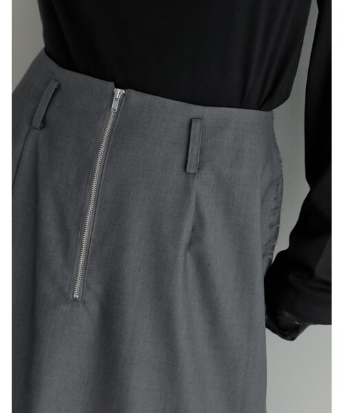 Re:EDIT（リエディ）の「フロントジップサイドカットオフスカート - スカート通販 | 人気レディースファッション - Re:EDIT（リエディ）（その他・レディース・ブラック/ベージュ/チャコールグレー・SC/M/L）」の14枚目の写真
