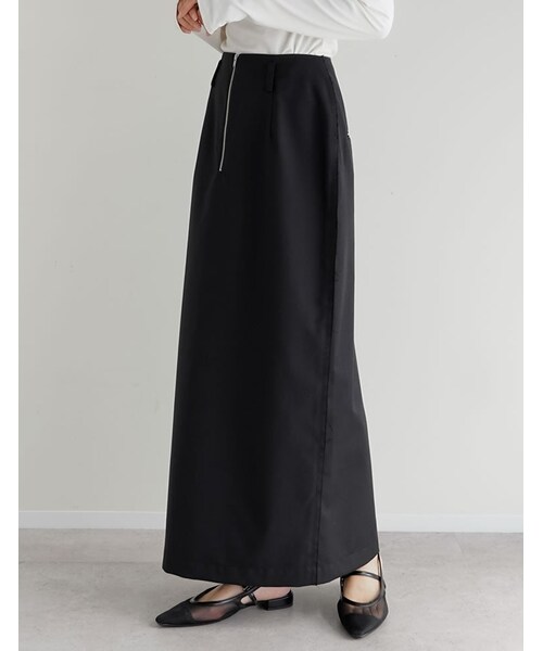 Re:EDIT（リエディ）の「フロントジップサイドカットオフスカート - スカート通販 | 人気レディースファッション - Re:EDIT（リエディ）（その他・レディース・ブラック/ベージュ/チャコールグレー・SC/M/L）」の8枚目の写真