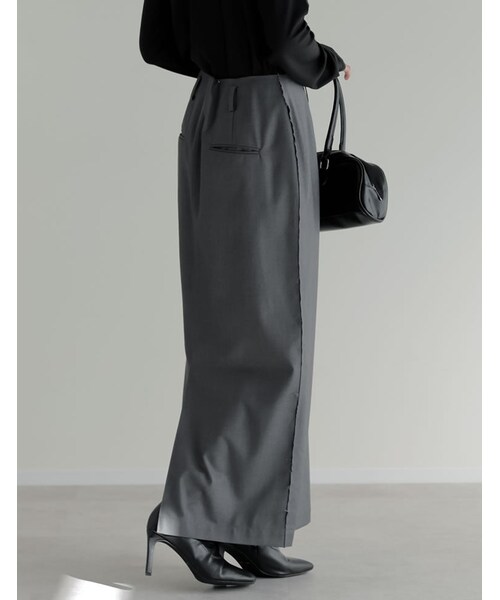 Re:EDIT（リエディ）の「フロントジップサイドカットオフスカート - スカート通販 | 人気レディースファッション - Re:EDIT（リエディ）（その他・レディース・ブラック/ベージュ/チャコールグレー・SC/M/L）」の11枚目の写真