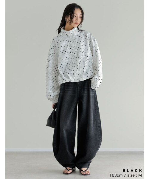 Re:EDIT（リエディ）の「バルーンワイドデニムパンツ - パンツ通販 | 人気レディースファッション - Re:EDIT（リエディ）（その他・レディース・ブラック/ネイビー/ブルー・SC/M/MT/L）」の16枚目の写真