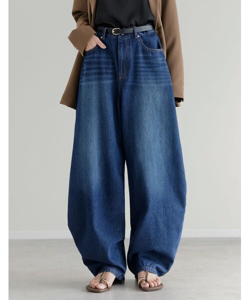 Re:EDIT（リエディ）の「バルーンワイドデニムパンツ - パンツ通販 | 人気レディースファッション - Re:EDIT（リエディ）（その他・レディース・ブラック/ネイビー/ブルー・SC/M/MT/L）」の19枚目の写真