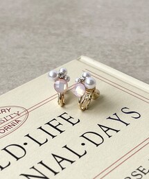 ペールカラービジューイヤリング