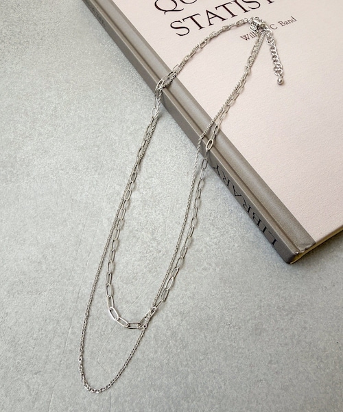 3coins（3coins）の「ダブルチェーンショートネックレス（ネックレス・レディース・ゴールド/シルバー・FREE）」の2枚目の写真