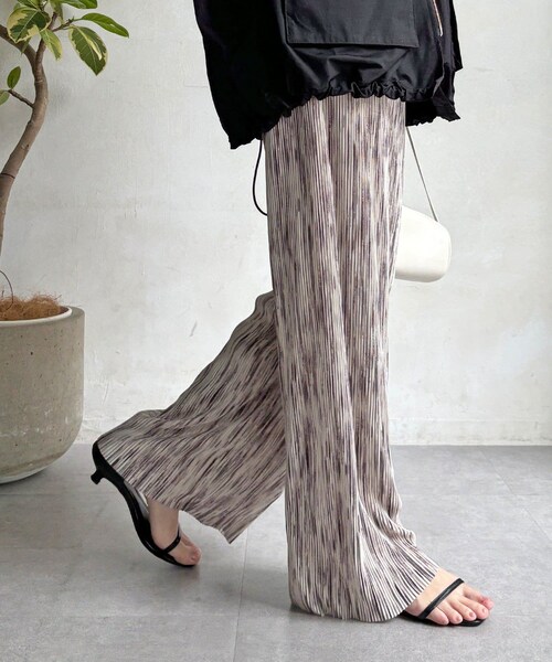 【WEB限定】アコーディオン楊柳イージーパンツ