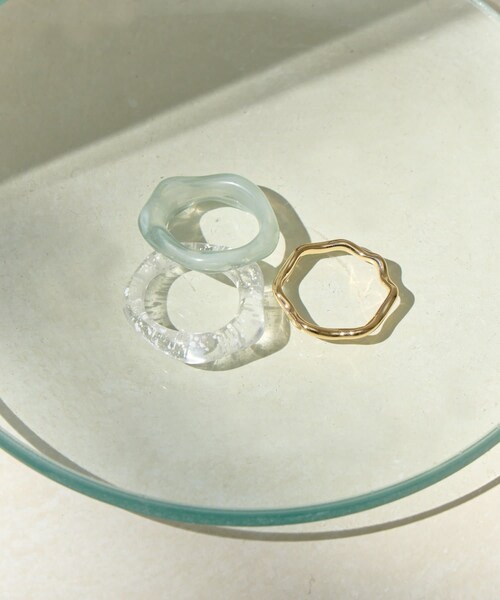 Lattice（Lattice）の「アクリルリングセット(3P)（リング・レディース・ブラック/ホワイト・FREE）」の2枚目の写真